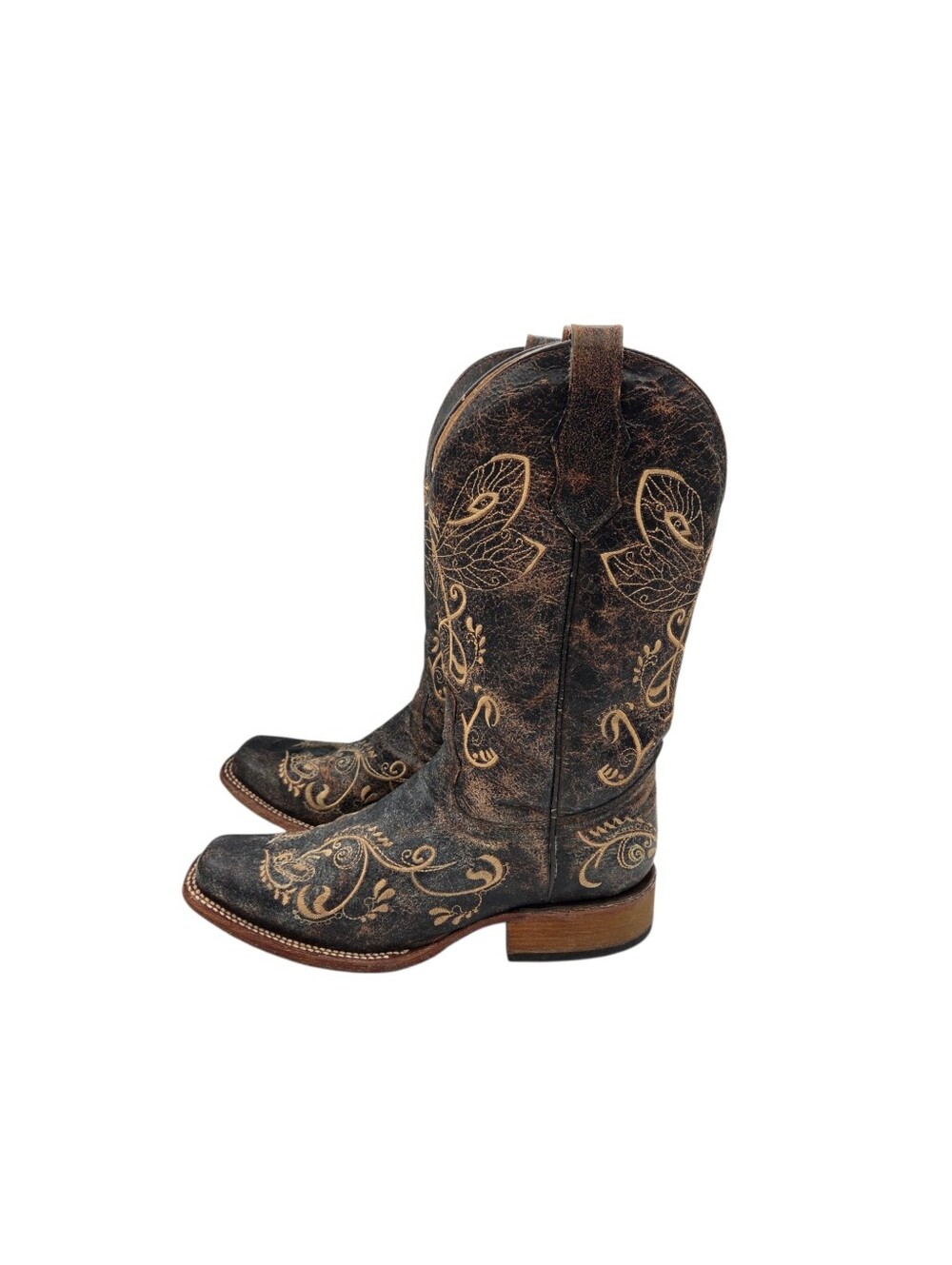 Circle G Women’s Distressed  Dragonfly Embroidered Cowgirl Western Boots Sz 8.5M - Picture 5 of 11